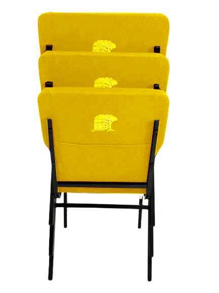 03 Cadeiras Empilhável para Igrejas Evangélicas Linha Church Amarelo