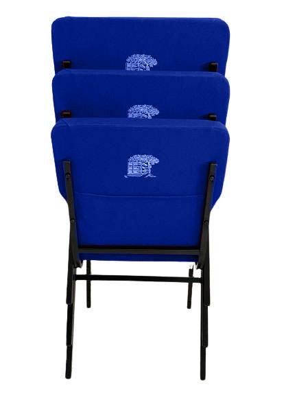 03 Cadeiras Empilhável para Igrejas Evangélicas Linha Church Azul