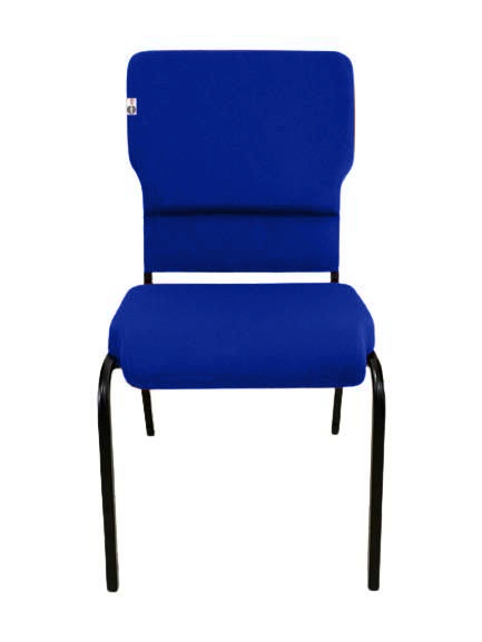 03 Cadeiras Empilhável para Igrejas Evangélicas Linha Church Azul
