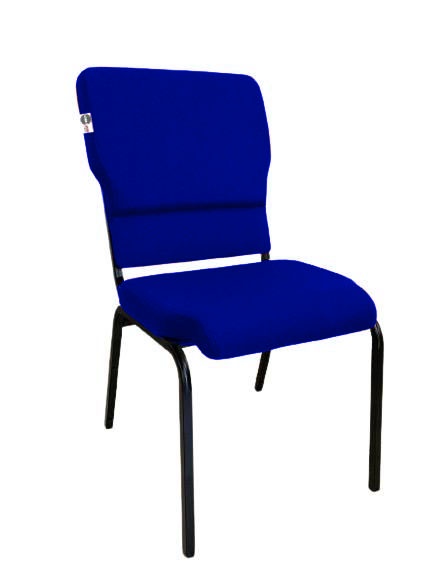 03 Cadeiras Empilhável para Igrejas Evangélicas Linha Church Azul