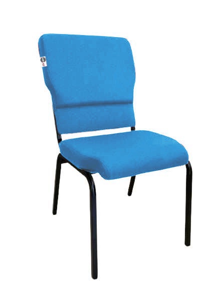 03 Cadeiras Empilhável para Igrejas Evangélicas Linha Church Azul