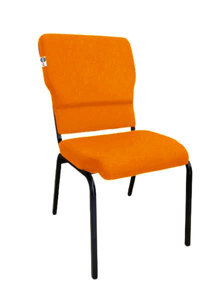 03 Cadeiras Empilhável para Igrejas Evangélicas Linha Church Laranja