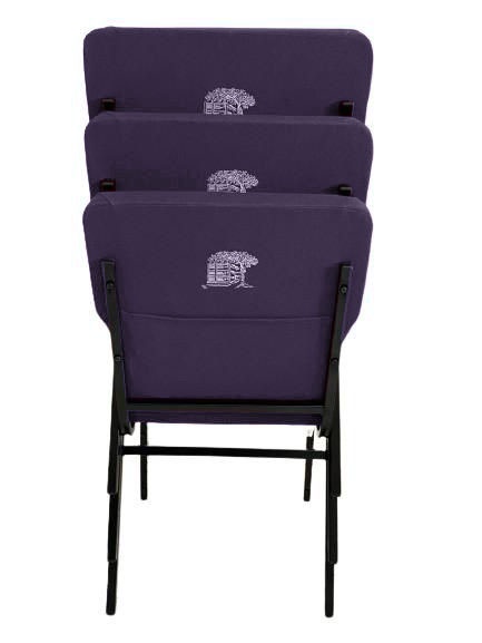 03 Cadeiras Empilhável para Igrejas Evangélicas Linha Church Roxo