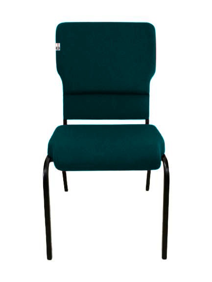 03 Cadeiras Empilhável para Igrejas Evangélicas Linha Church Verde