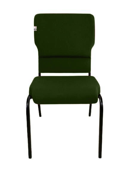 03 Cadeiras Empilhável para Igrejas Evangélicas Linha Church Verde