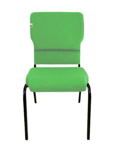 03 Cadeiras Empilhável para Igrejas Evangélicas Linha Church Verde