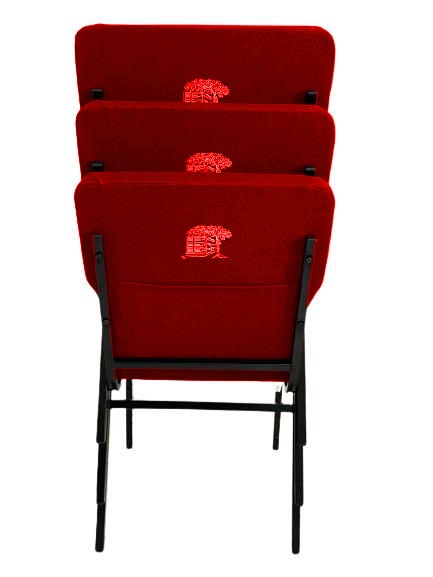 03 Cadeiras Empilhável para Igrejas Evangélicas Linha Church Vermelho