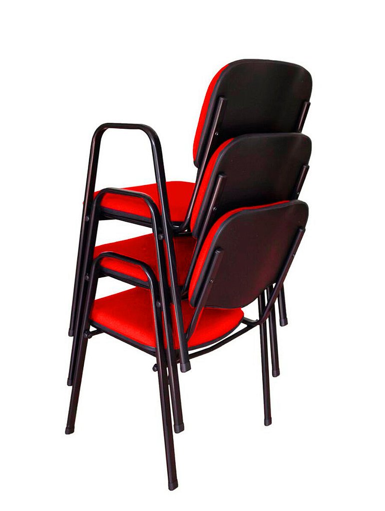 03 Cadeiras para Auditórios Linha Hotel Auditório Vermelho