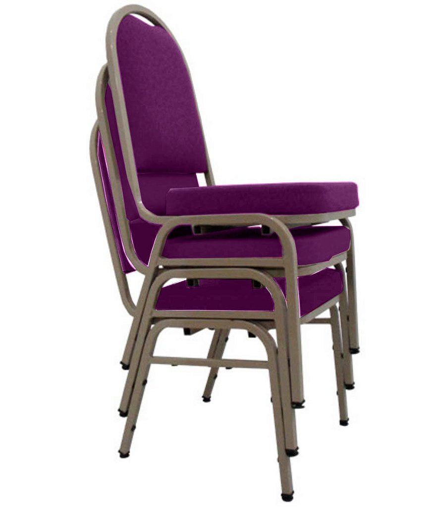 03 Cadeiras para Hotel e Auditório Linha Hotel Roxo