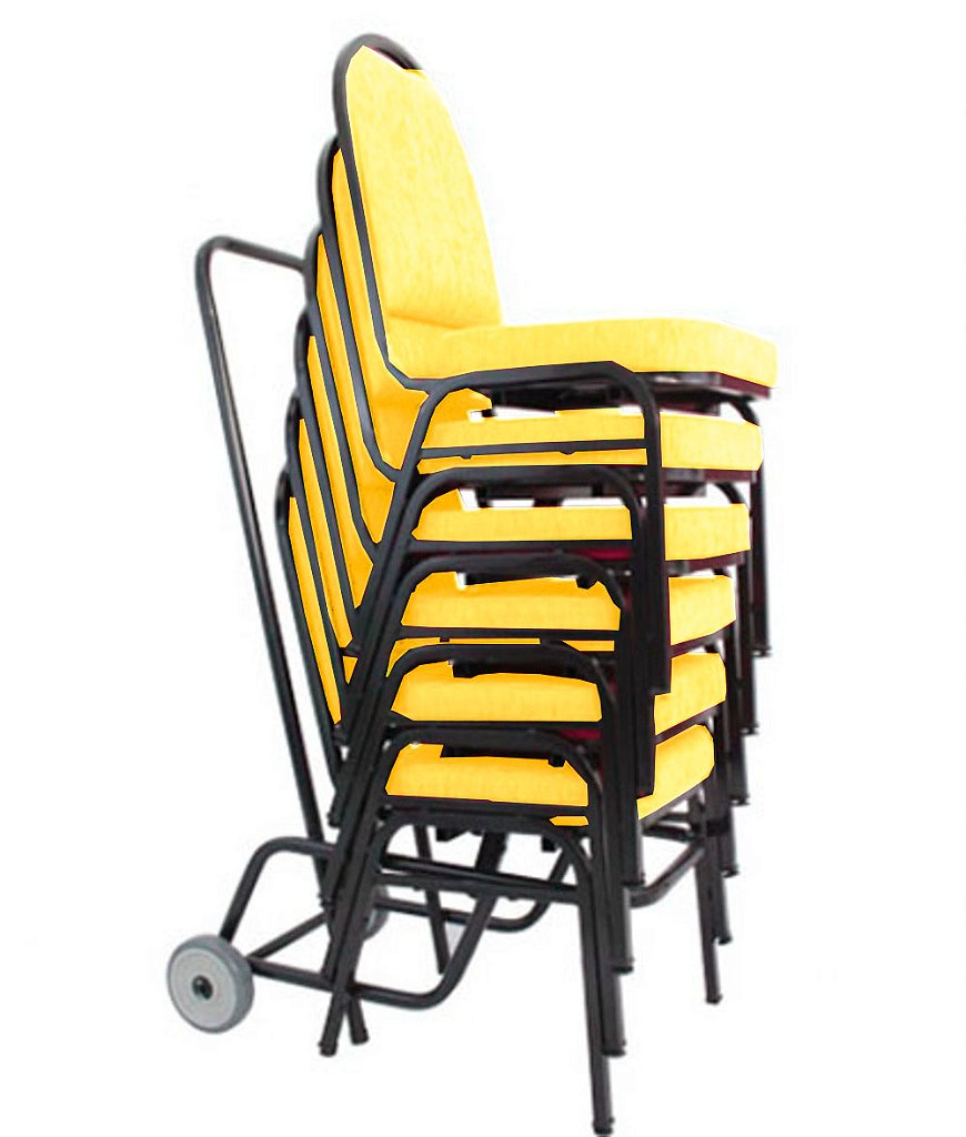 06 Cadeiras para Hotel e Auditório Linha Hotel Amarelo