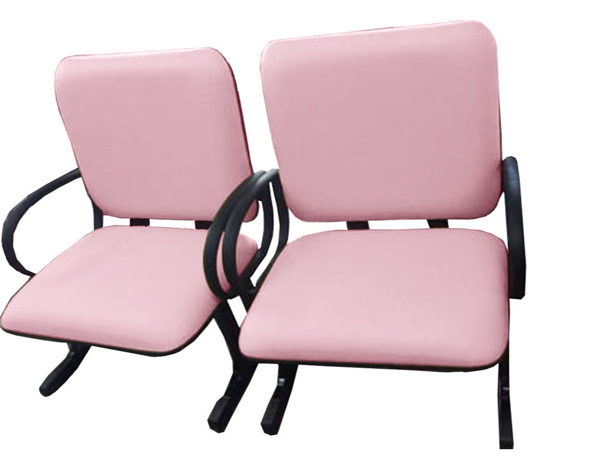 2 Cadeiras de Escritório Linha Bologna Suporta até 250kg Rosa