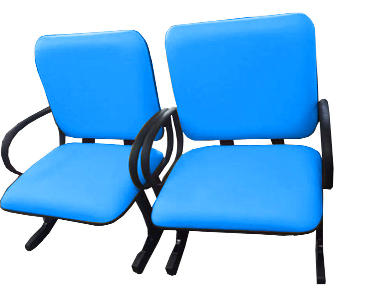 2 Cadeiras de Escritório Linha Brescia Suporta até 250kg Azul