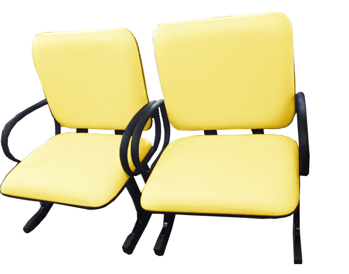 2 Cadeiras de Escritório Linha Plus Size Suporta até 250kg Amarelo