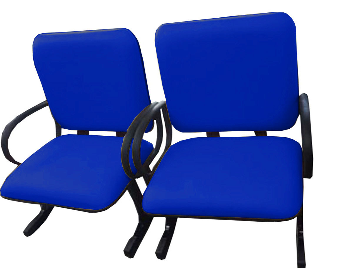 2 Cadeiras de Escritório Linha Plus Size Suporta até 250kg Azul