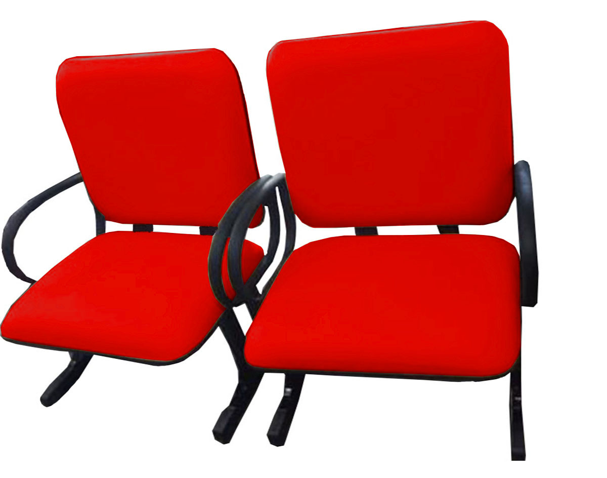2 Cadeiras de Escritório Linha Plus Size Suporta até 250kg Vermelho