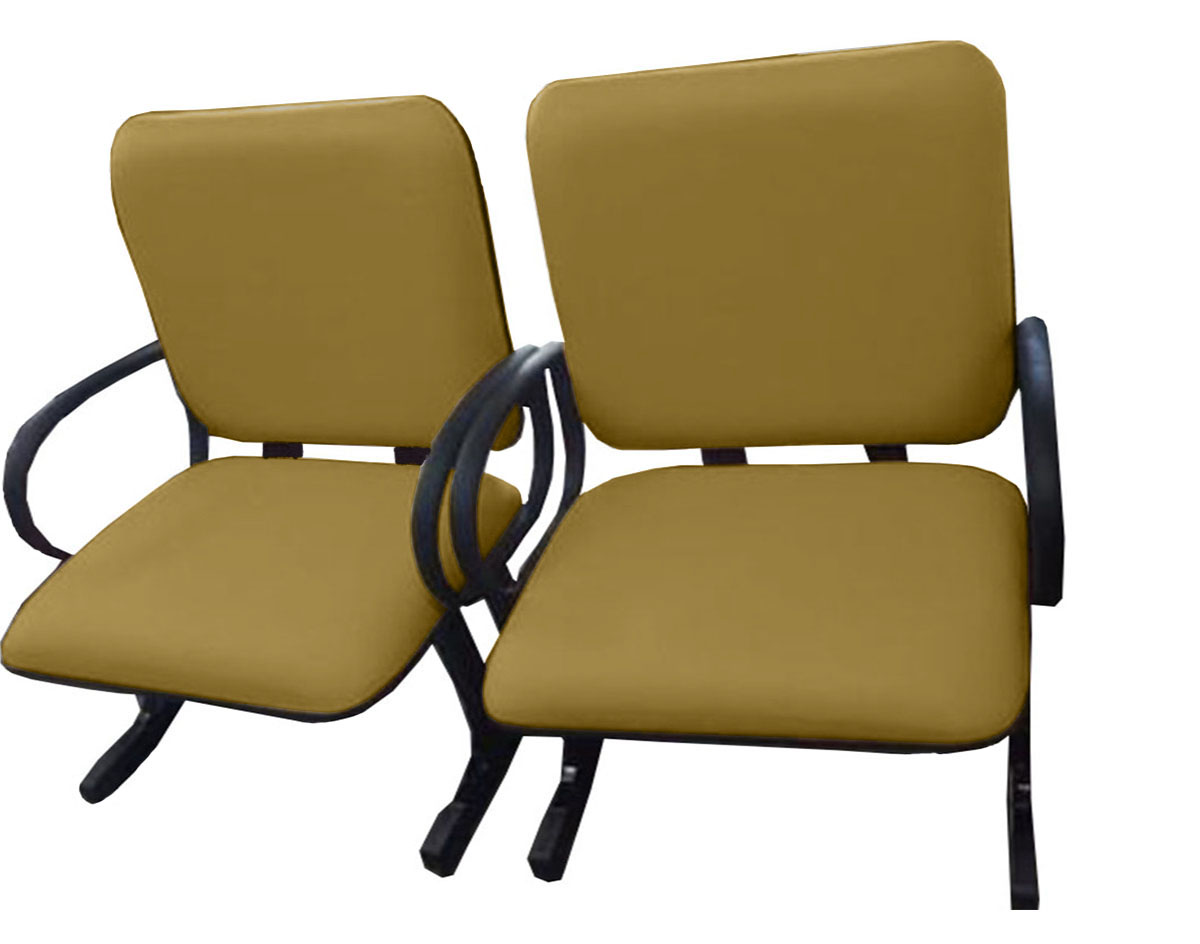 2 Cadeiras de Escritório Linha Turim Suporta até 250kg Amarelo