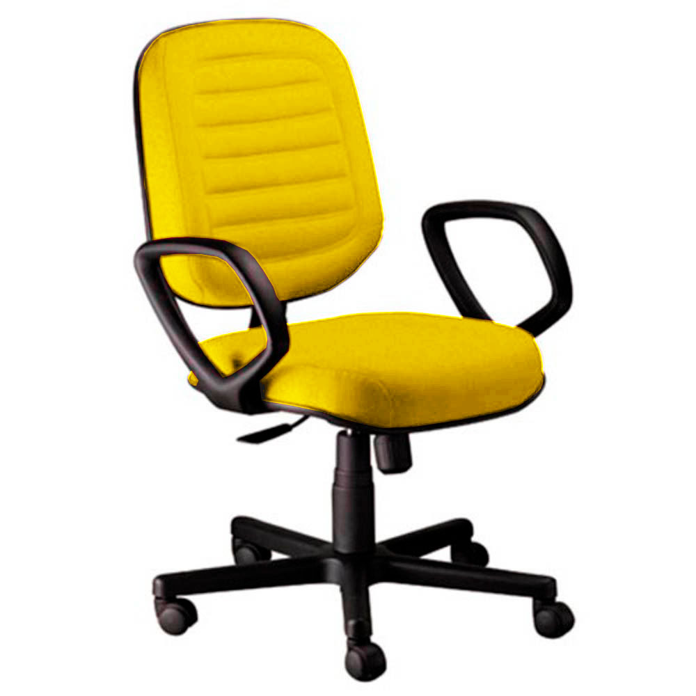Cadeira Diretor Gomada com Braços Linha Blenda Amarelo