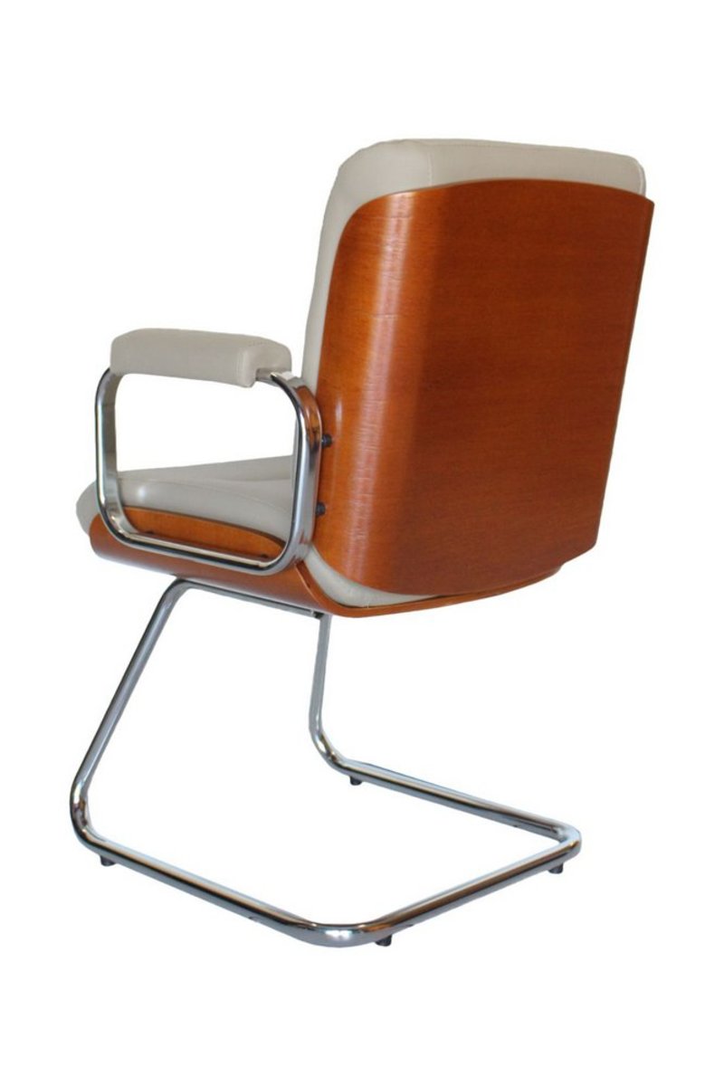 Cadeira Eames Diretor Base Fixa Linha Capa em Madeira