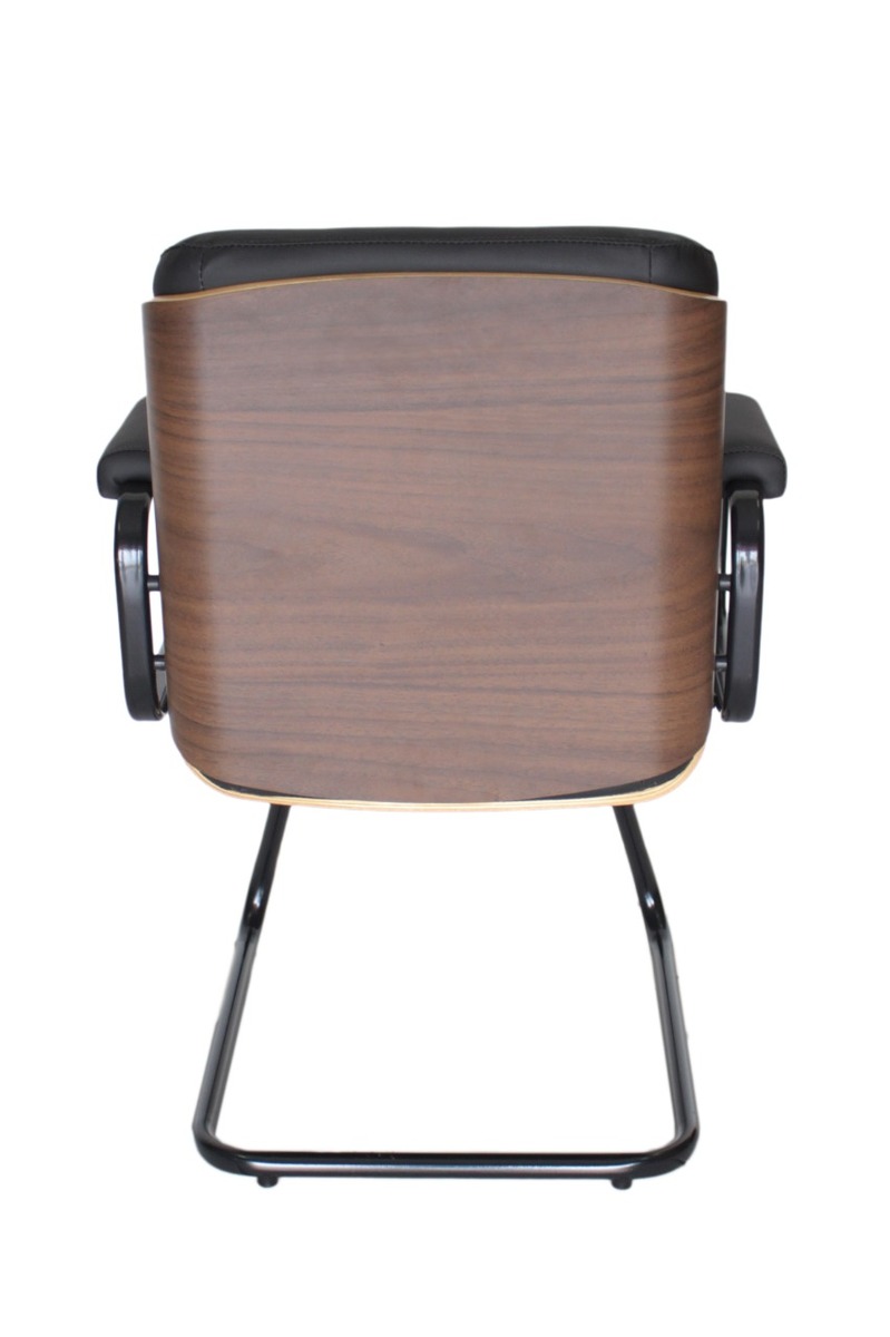 Cadeira Eames Diretor Fixa Linha Capa em Madeira Preto