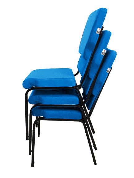 Cadeira Empilhável para Igrejas Evangélicas Linha Church Azul