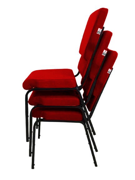 Cadeira Empilhável para Igrejas Evangélicas Linha Church Vermelho