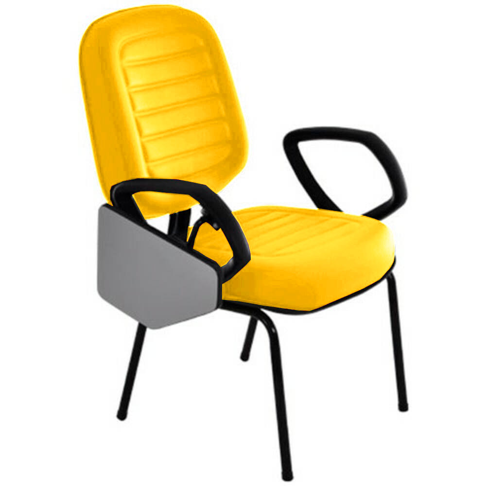 Cadeira Escolar  Universitária para Escolas e Faculdades Gomada Linha Blenda Amarelo