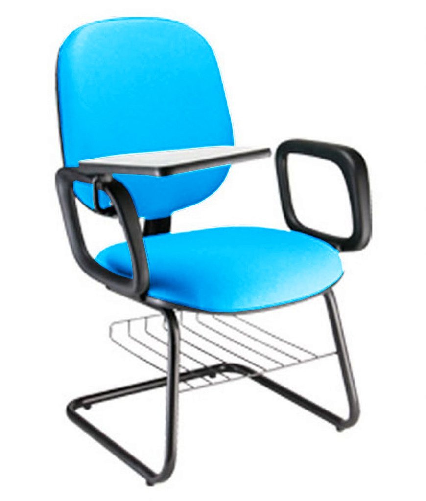 Cadeira Escolar Universitária com prancheta para Escolas Linha Uno Azul