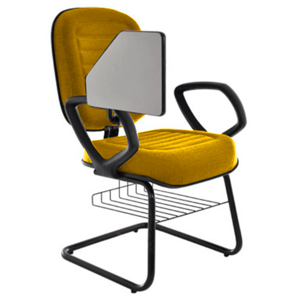 Cadeira Escolar Universitária com prancheta para Escolas e Faculdades Linha Blenda Amarelo
