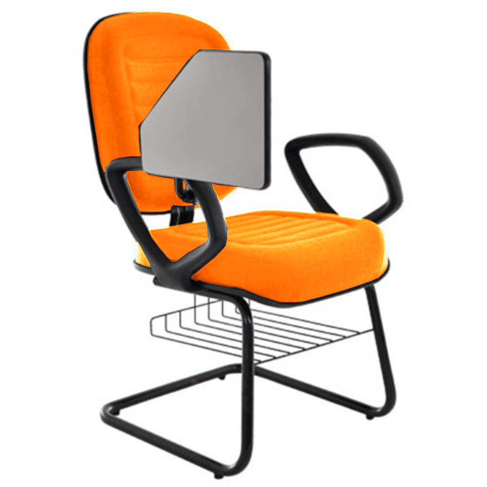 Cadeira Escolar Universitária com prancheta para Escolas e Faculdades Linha Blenda Laranja