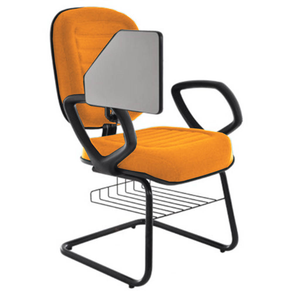 Cadeira Escolar Universitária com prancheta para Escolas e Faculdades Linha Blenda Laranja