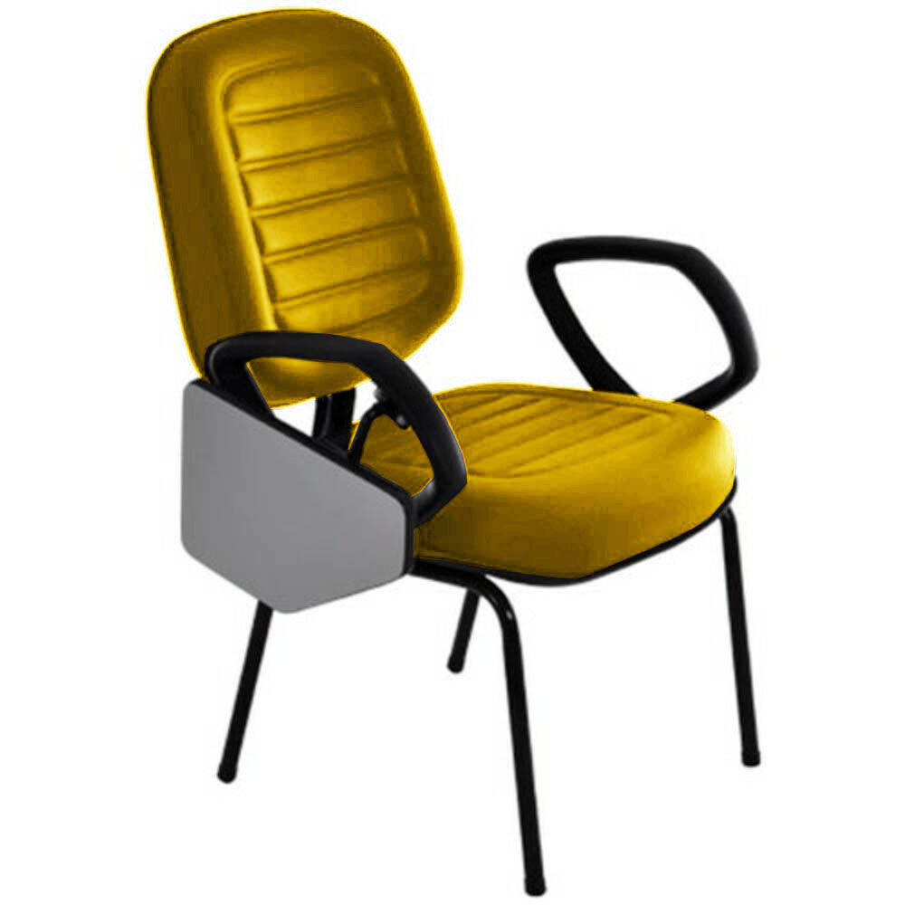 Cadeira Escolar Universitária para Escolas e Faculdades Gomada Linha Blenda Amarelo