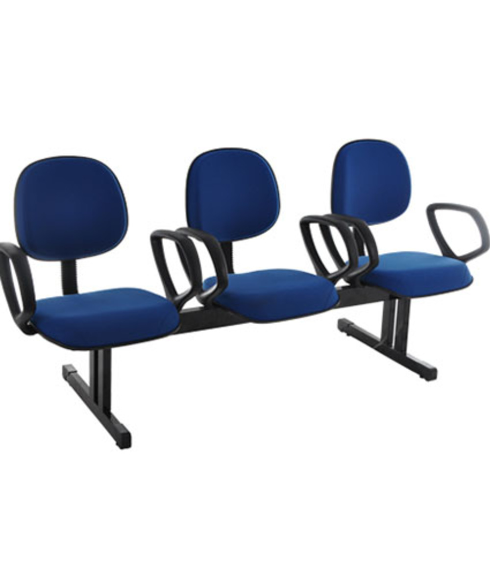 Cadeira Executiva em longarina com 3 lugares Linha Robust