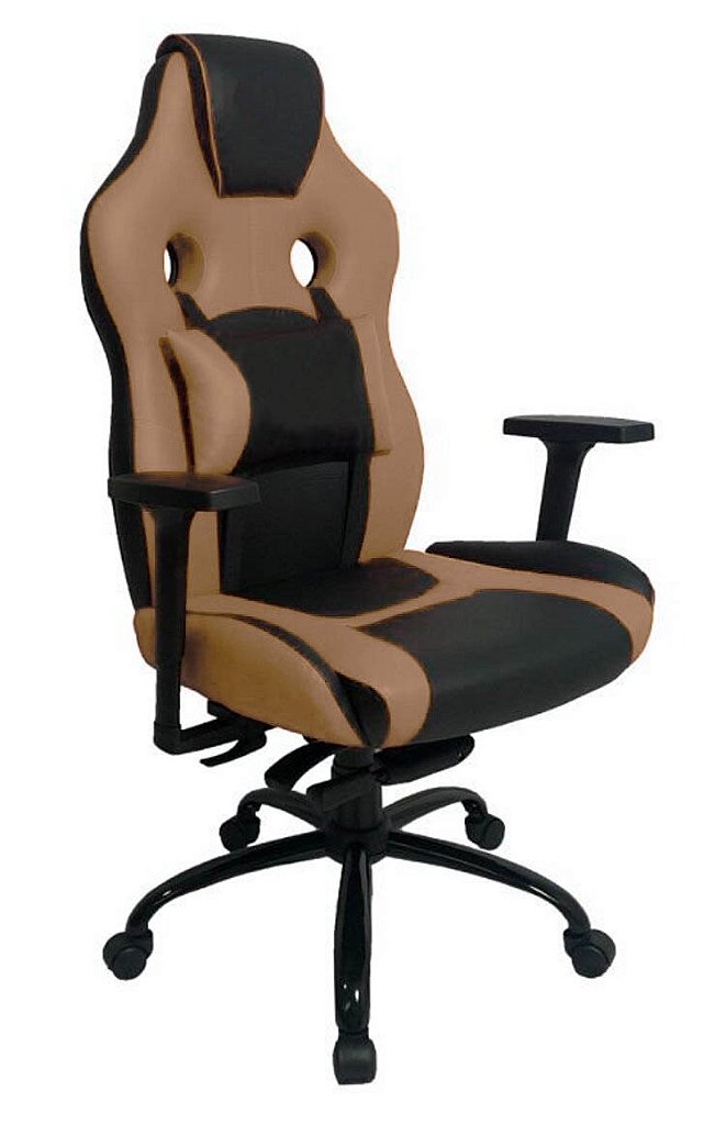 Cadeira Gamer com Almofada Linha Gamer Racing Caramelo