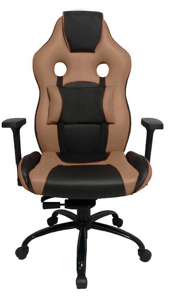 Cadeira Gamer com Almofada Linha Gamer Racing Caramelo