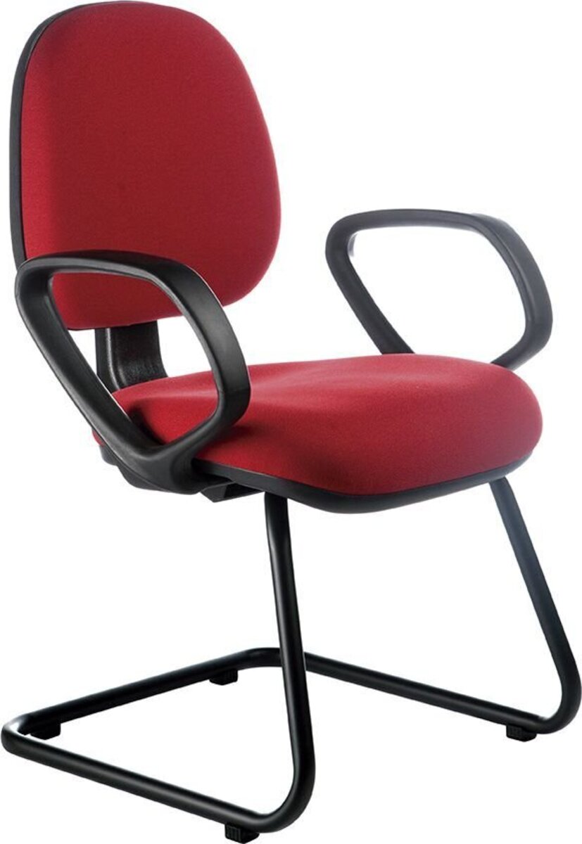Cadeira Interlocutor Para Escritório Linha Confort Vermelho