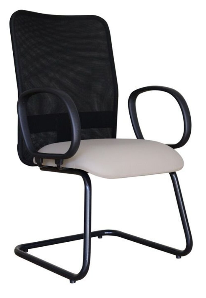 Cadeira Para Sala De Reunião Com Tela Mesh Peruggia Cinza