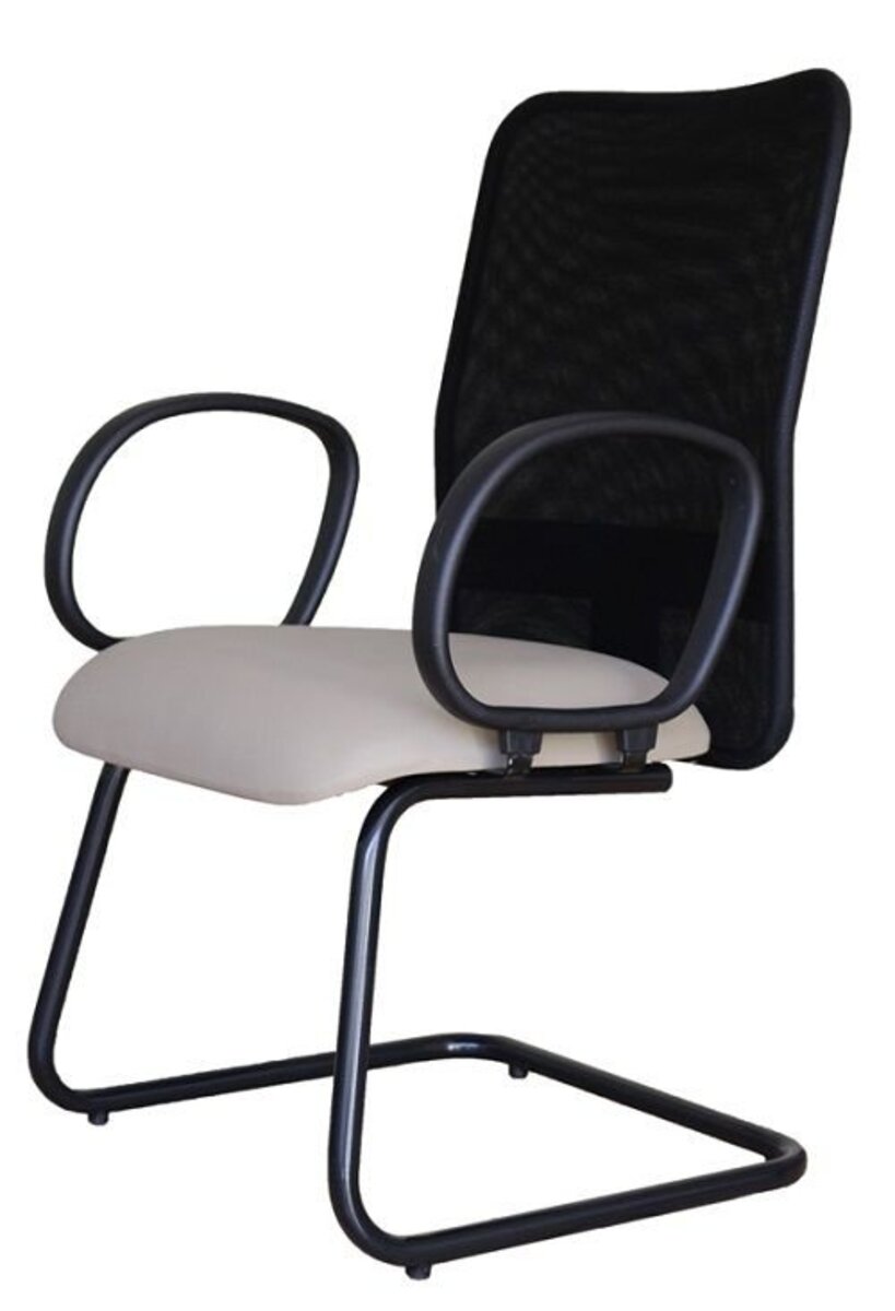 Cadeira Para Sala De Reunião Com Tela Mesh Peruggia Cinza