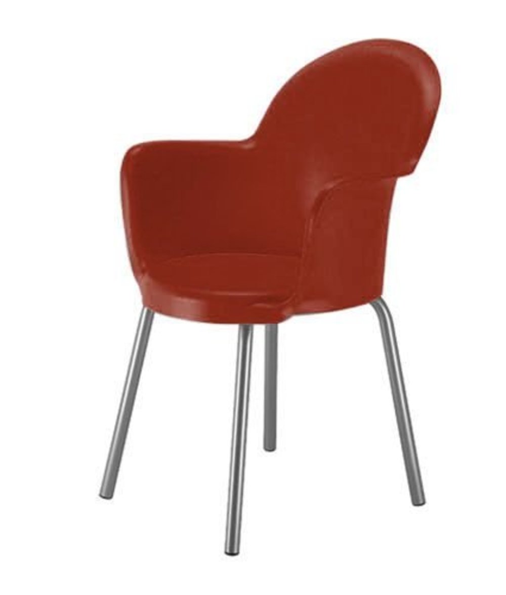 Cadeira com BraÃ§o Base Cromada Linha Polipropileno Moon