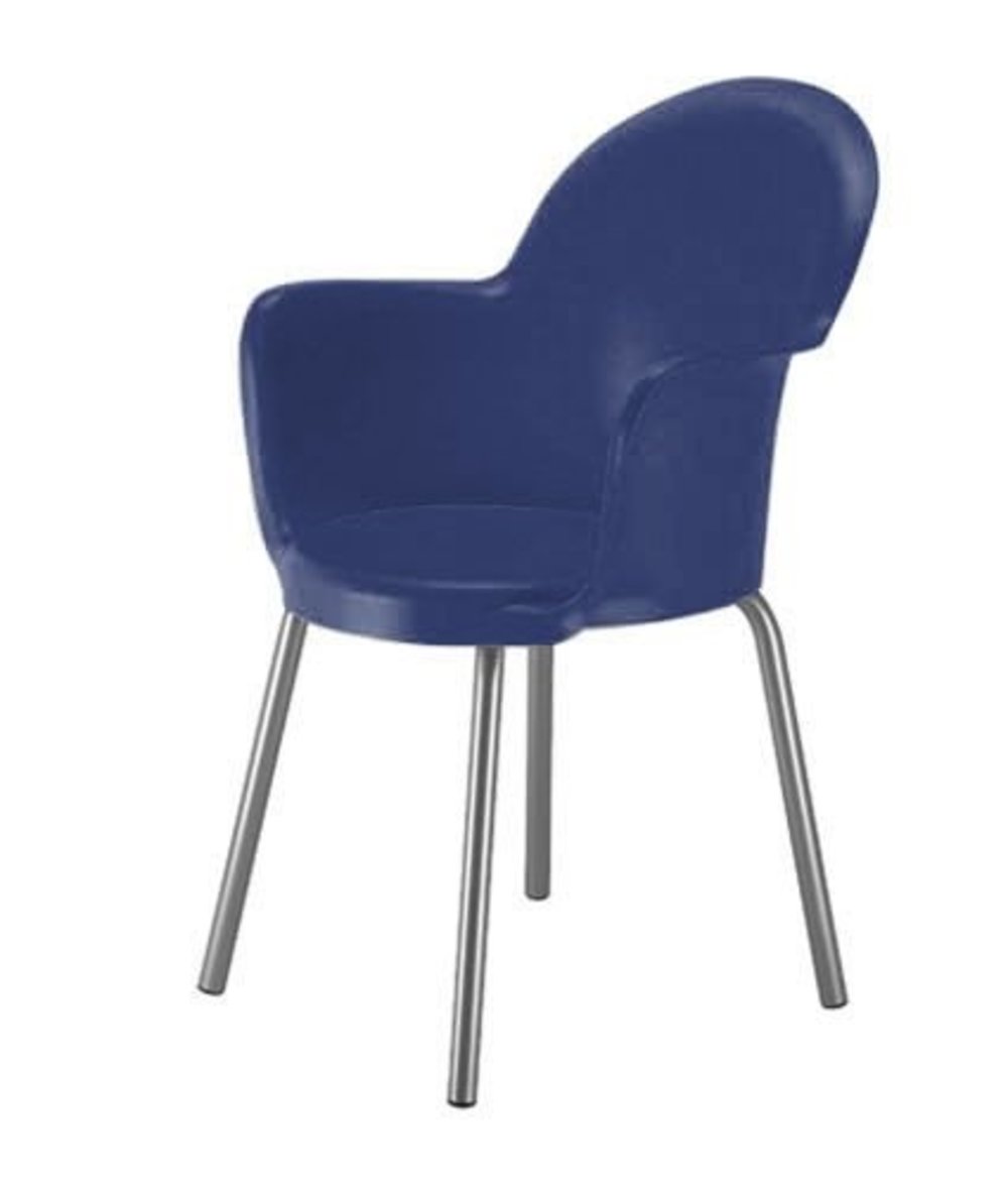 Cadeira com BraÃ§o Base Cromada Linha Polipropileno Moon