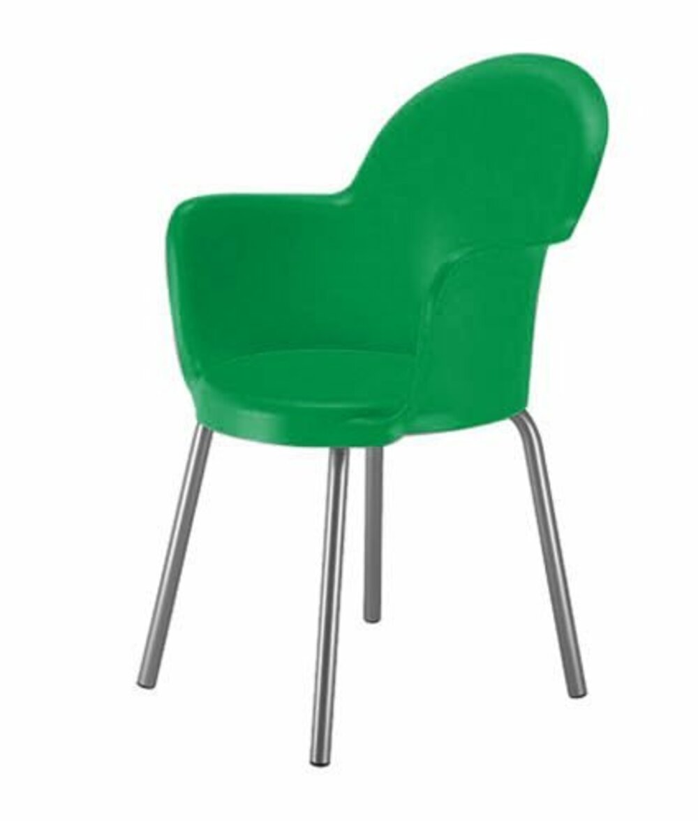 Cadeira com BraÃ§o Base Cromada Linha Polipropileno Moon