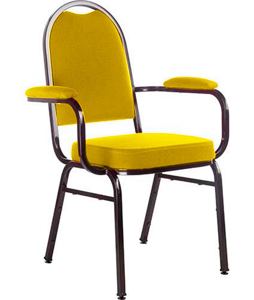 Cadeira com braços para Auditórios Linha Hotel Amarelo