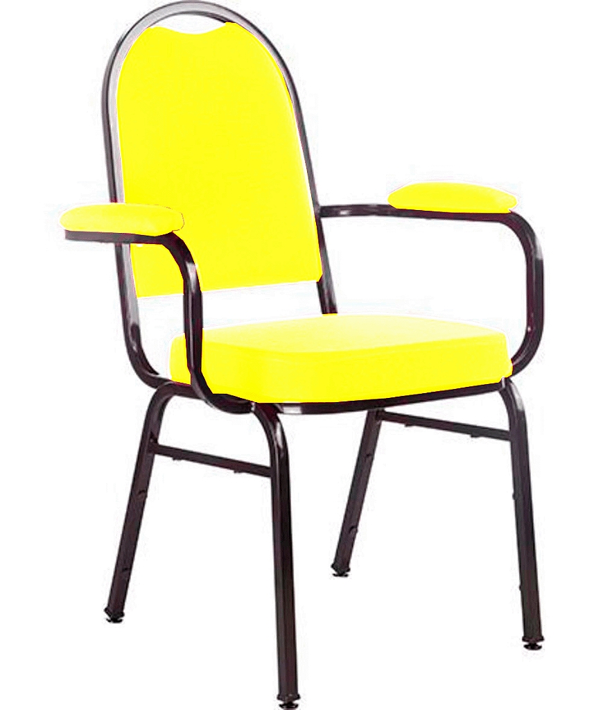Cadeira com braços para Auditórios Linha Hotel Amarelo
