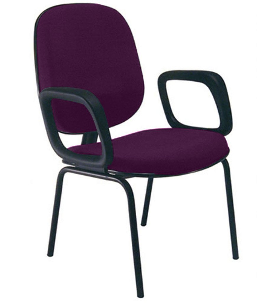 Cadeira para Igrejas Evangélicas com Braços Diretor para Escritório Linha Uno Roxo