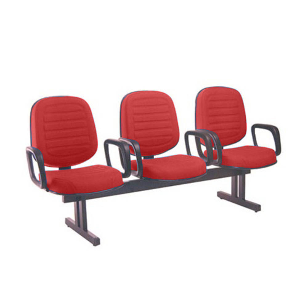 Cadeira para Igrejas Evangélicas em Longarina com 03 lugares Linha Blenda Vermelho