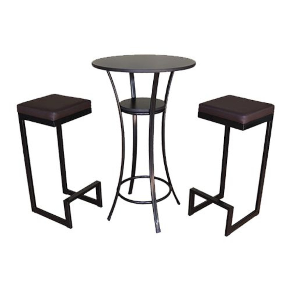 Kit Mesa E Banquetas Para Bistrô E Bares Linha Lecce Preto