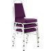 Kit com 3 Cadeiras Empilháveis Linha Hotel Plus Roxo