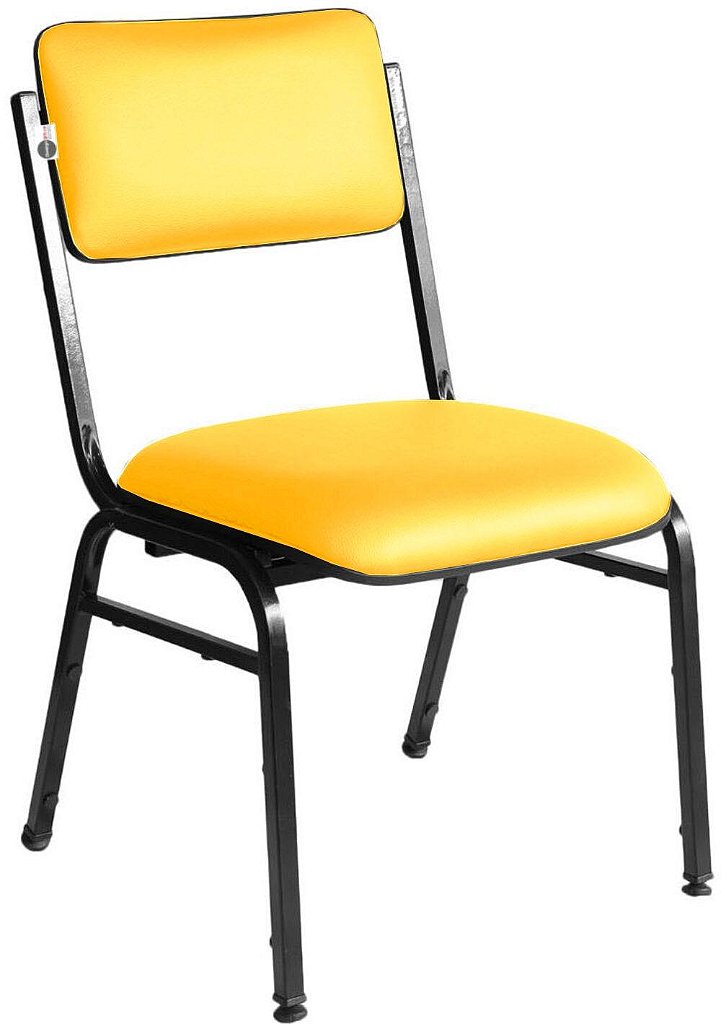 Kit com 3 Cadeiras para Auditórios Linha Hotel Smart Amarelo