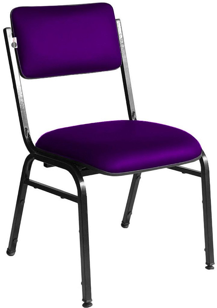 Kit com 3 Cadeiras para Auditórios Linha Hotel Smart Roxo