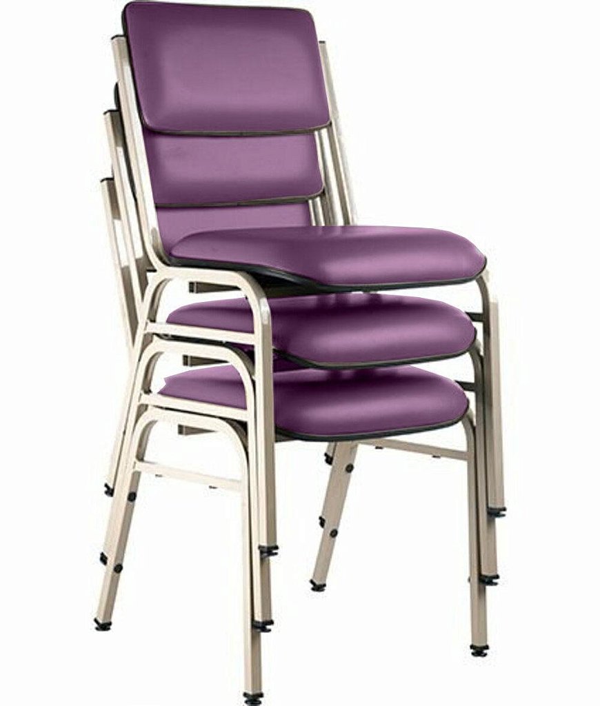Kit com 3 Cadeiras para Auditórios Linha Hotel Smart Roxo