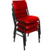 Kit com 3 Cadeiras para Auditórios Linha Hotel Smart Vermelho